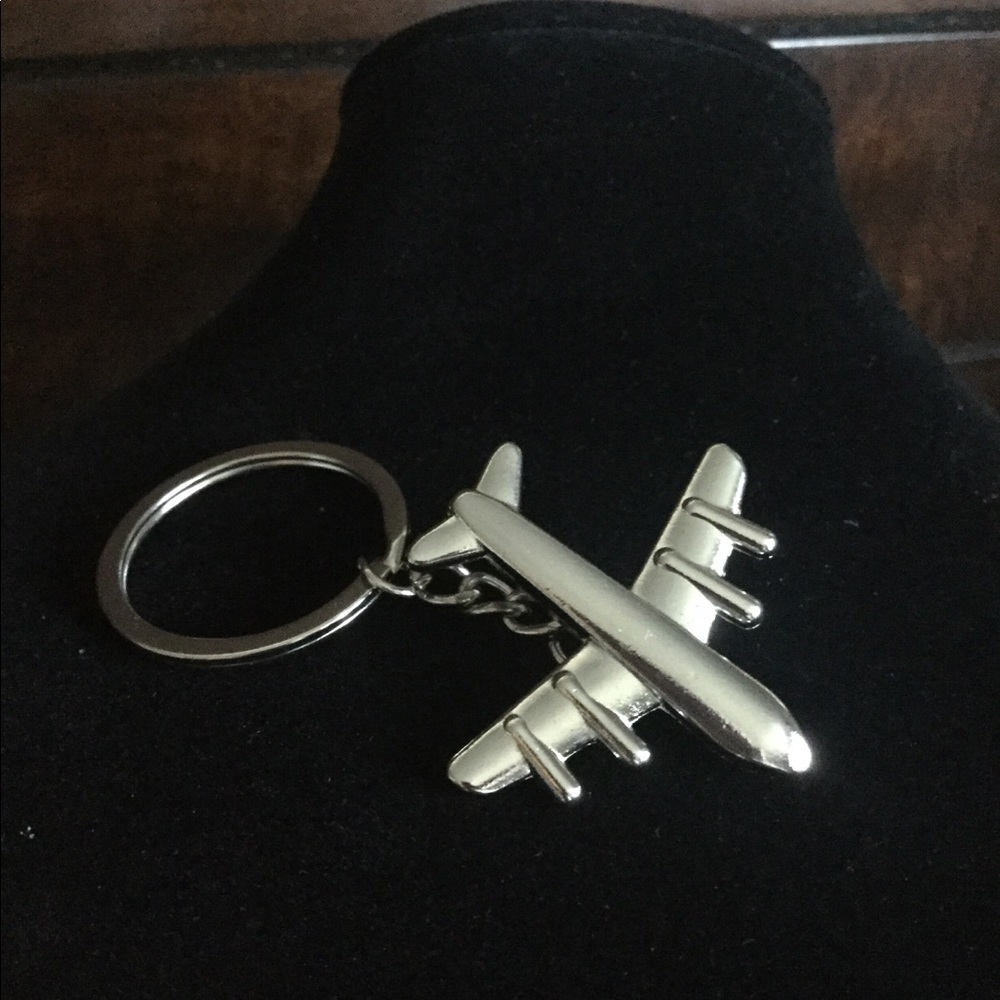 Stainless steel airplane keychain